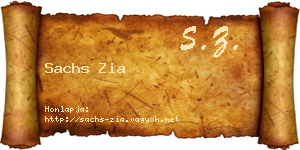 Sachs Zia névjegykártya